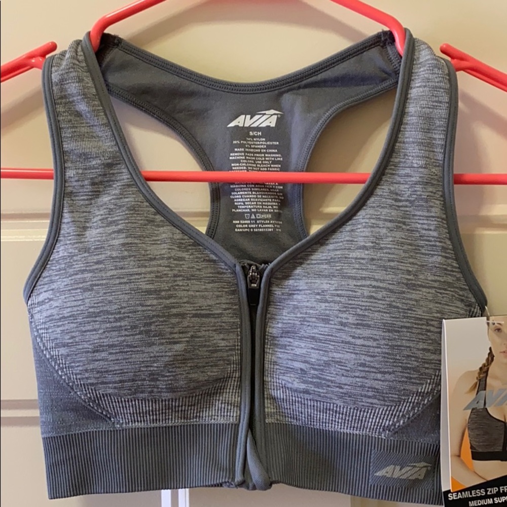 Avia NWT Zip-Front Sports Bra